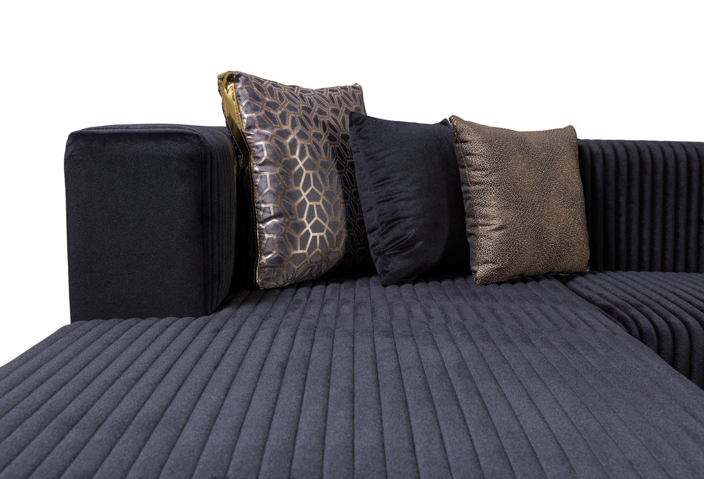 Juliana Orange Velvet 4-Piece 140" Sectional