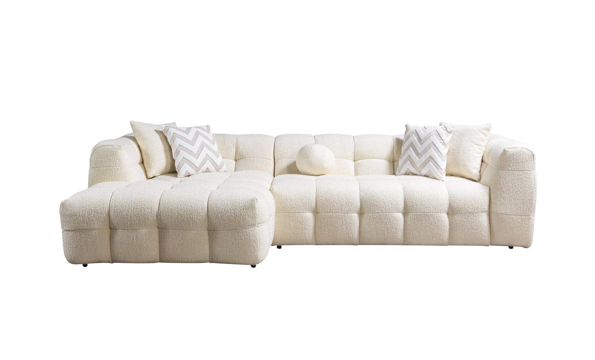 Ivory Boucle LAF 110" Sectional