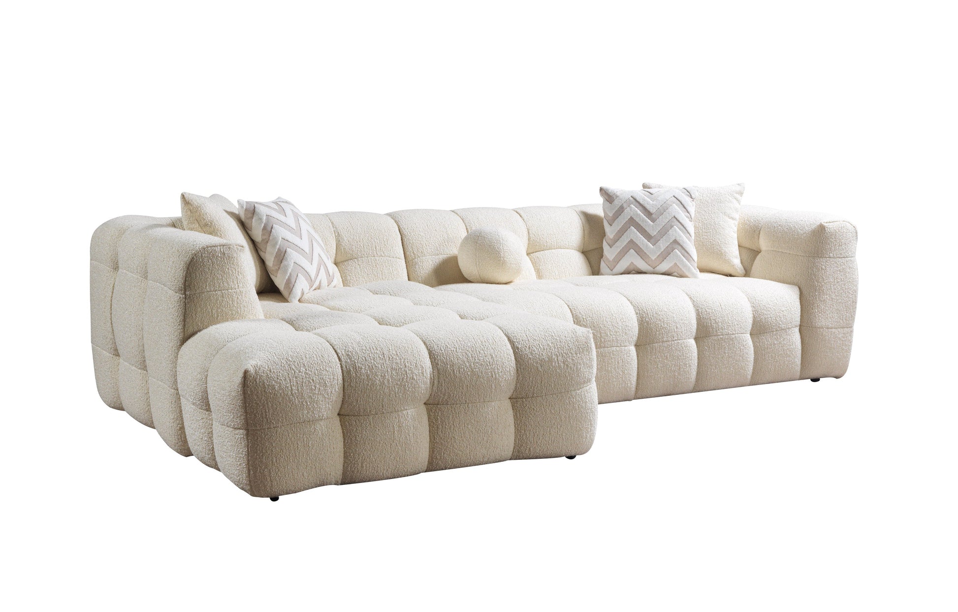 Ivory Boucle LAF 110" Sectional
