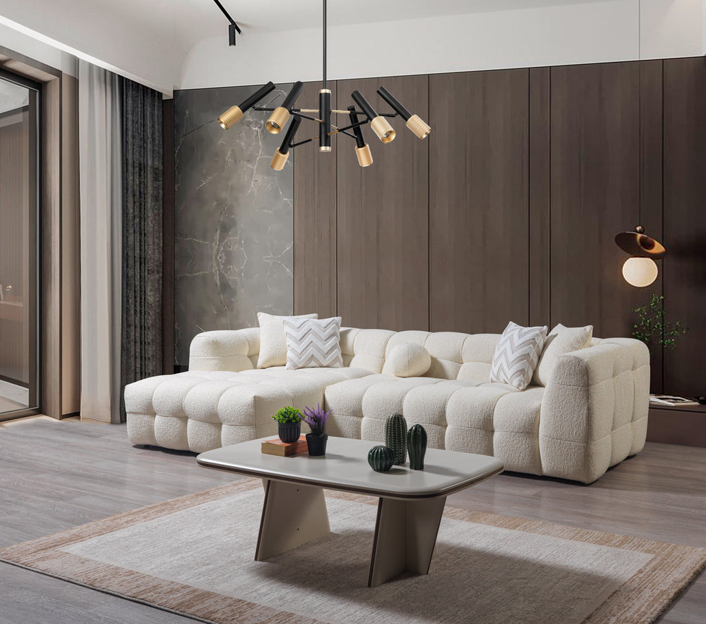 Ivory Boucle LAF 110" Sectional