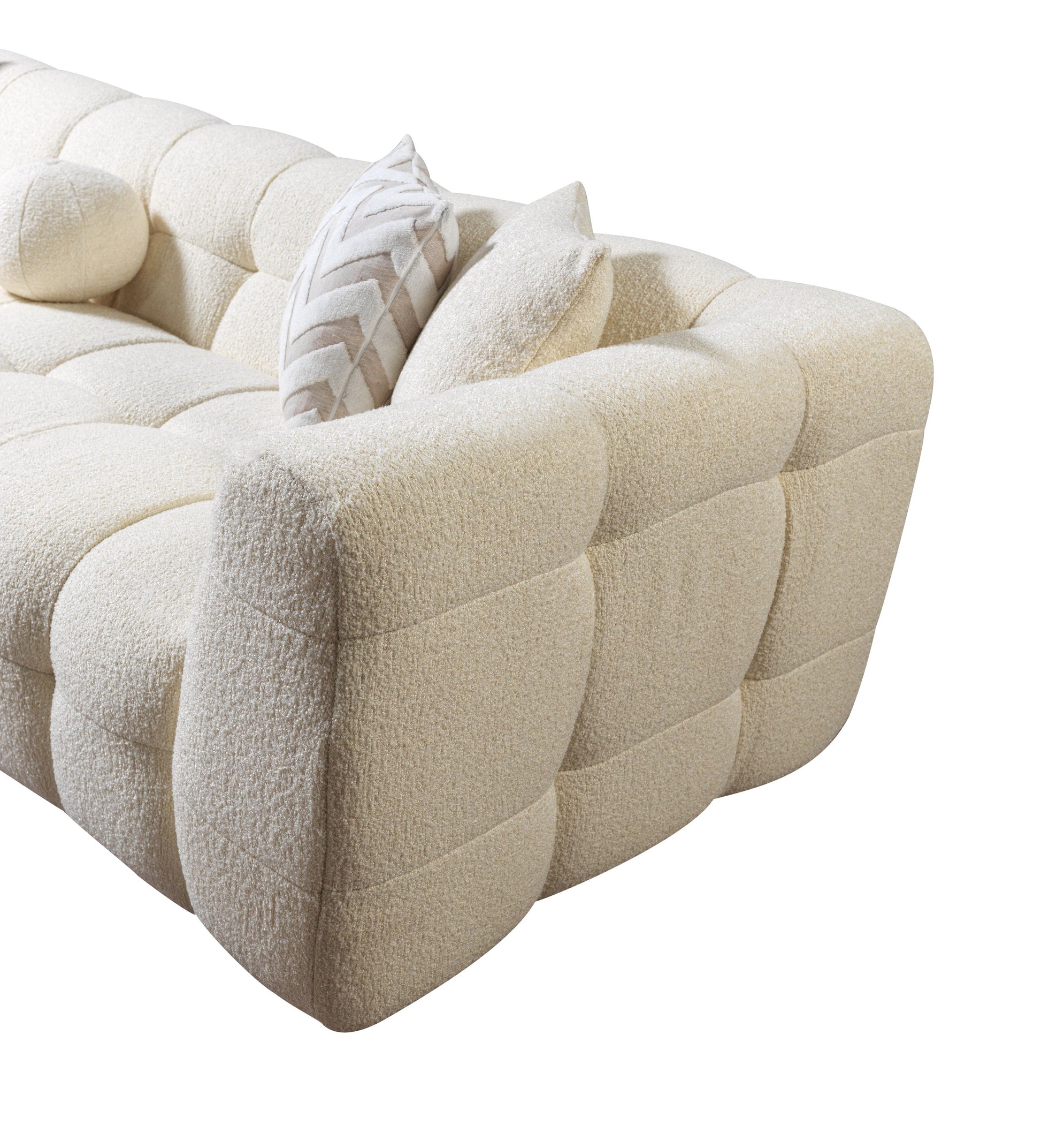 Ivory Boucle LAF 110" Sectional