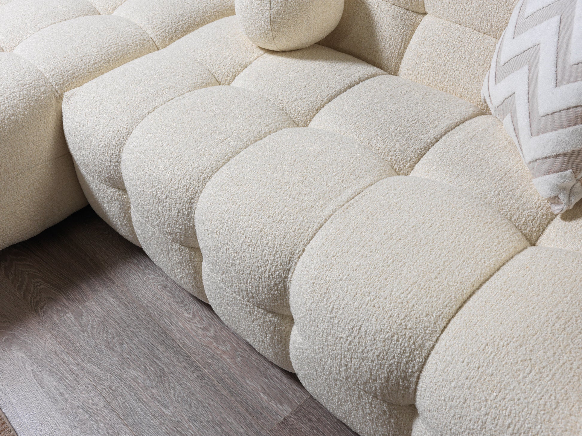 Ivory Boucle LAF 110" Sectional