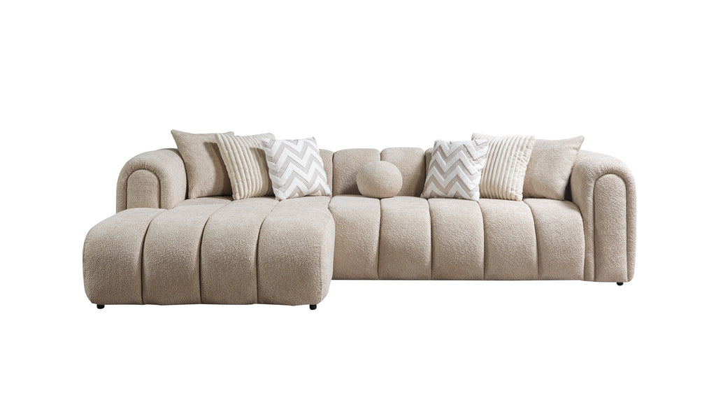 Lis Sand Boucle LAF 115" Sectional [ETA: 10/15]