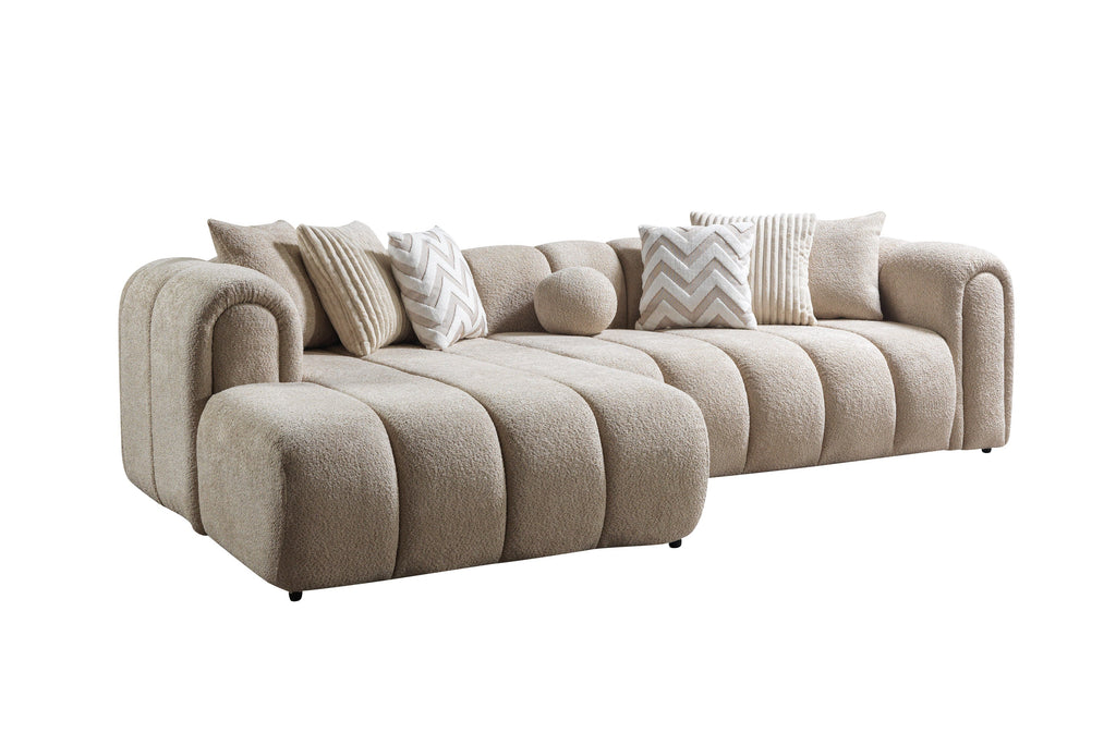 Lis Sand Boucle LAF 115" Sectional [ETA: 10/15]