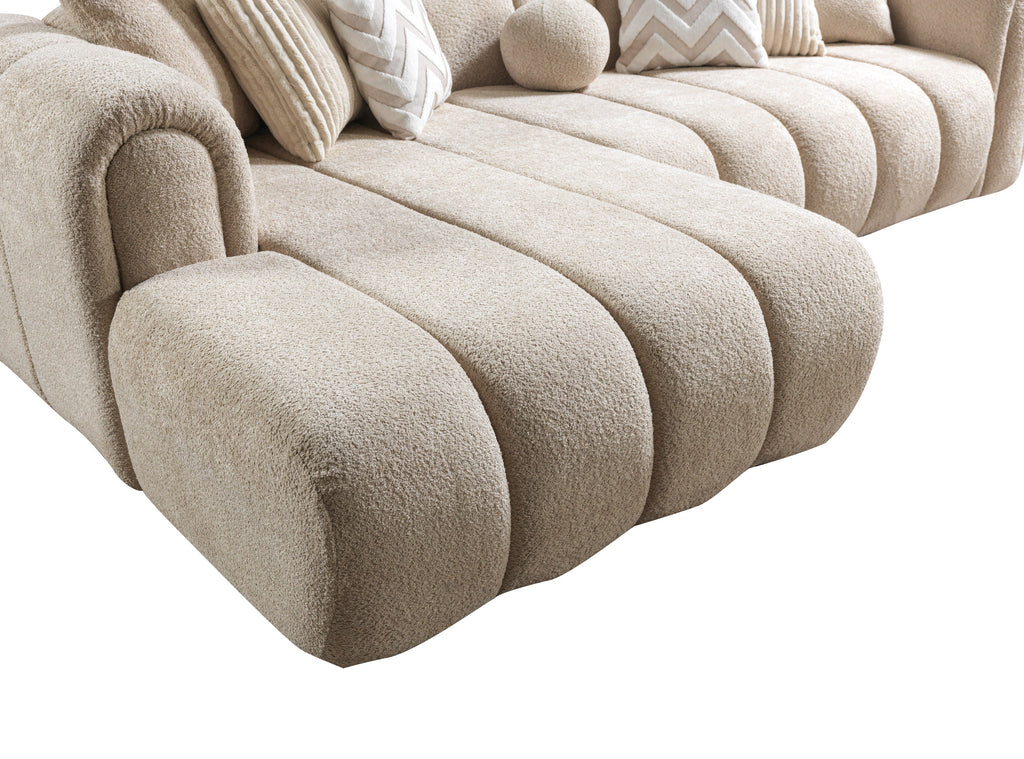 Lis Sand Boucle LAF 115" Sectional [ETA: 10/15]