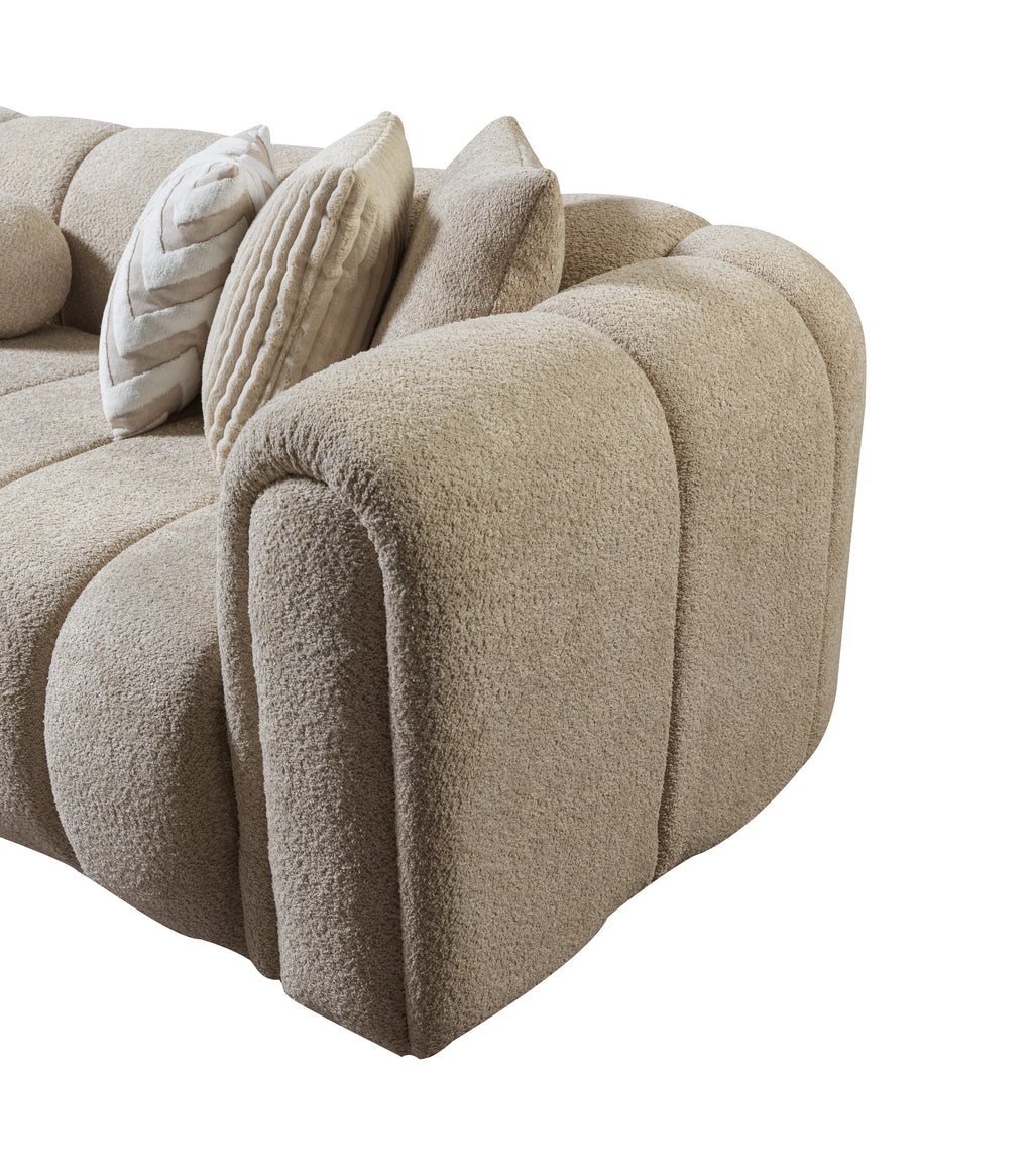 Lis Sand Boucle LAF 115" Sectional [ETA: 10/15]
