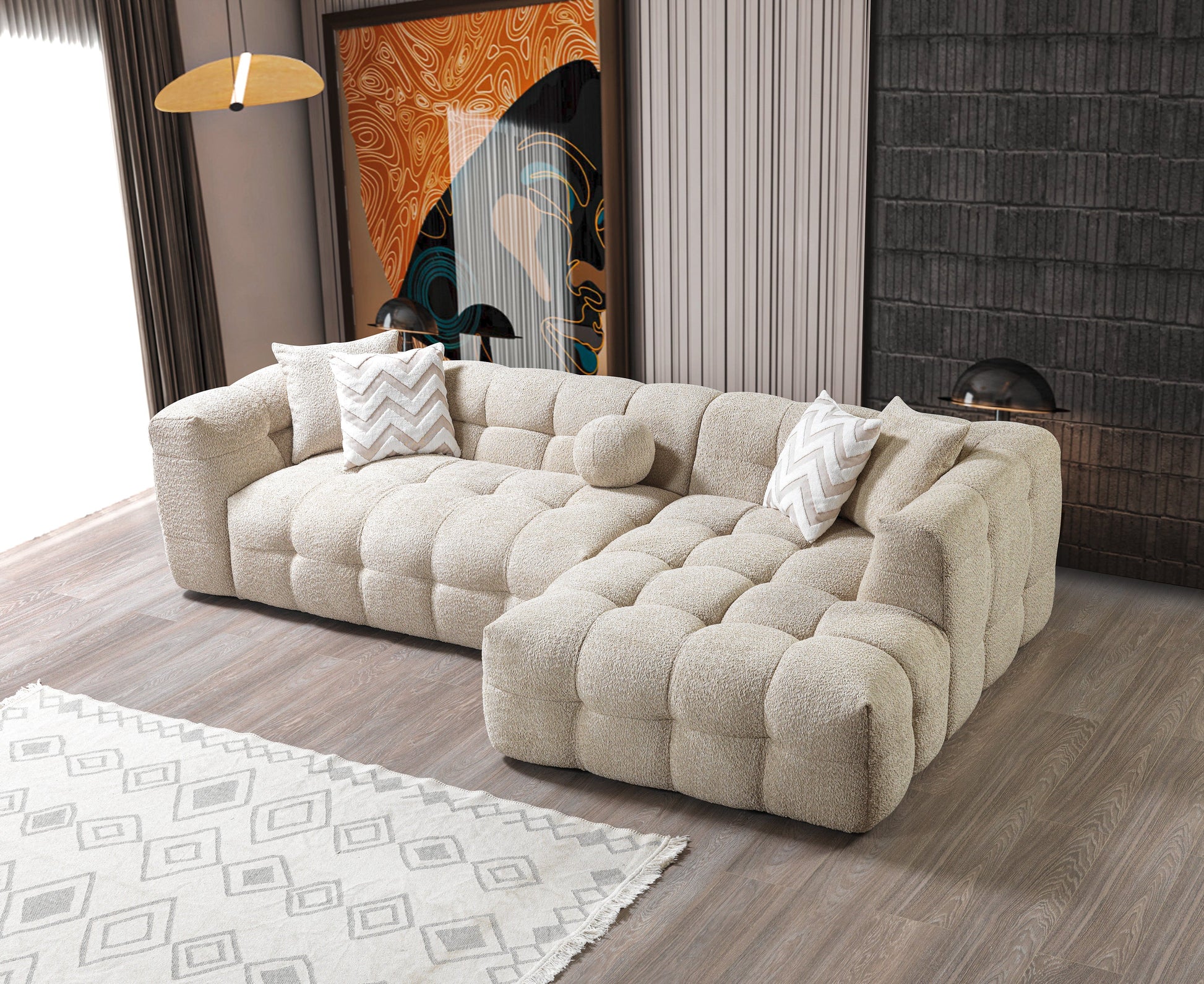 Sand Boucle RAF 110" Sectional