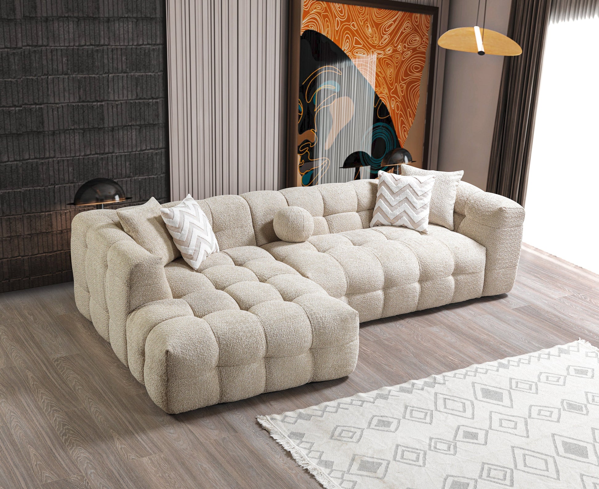Sand Boucle LAF 110" Sectional