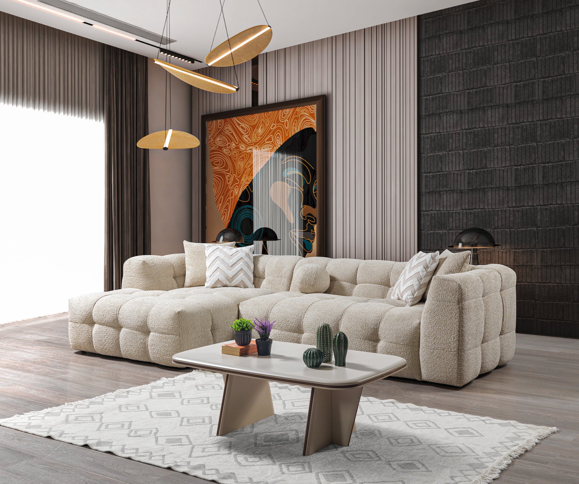 Sand Boucle LAF 110" Sectional