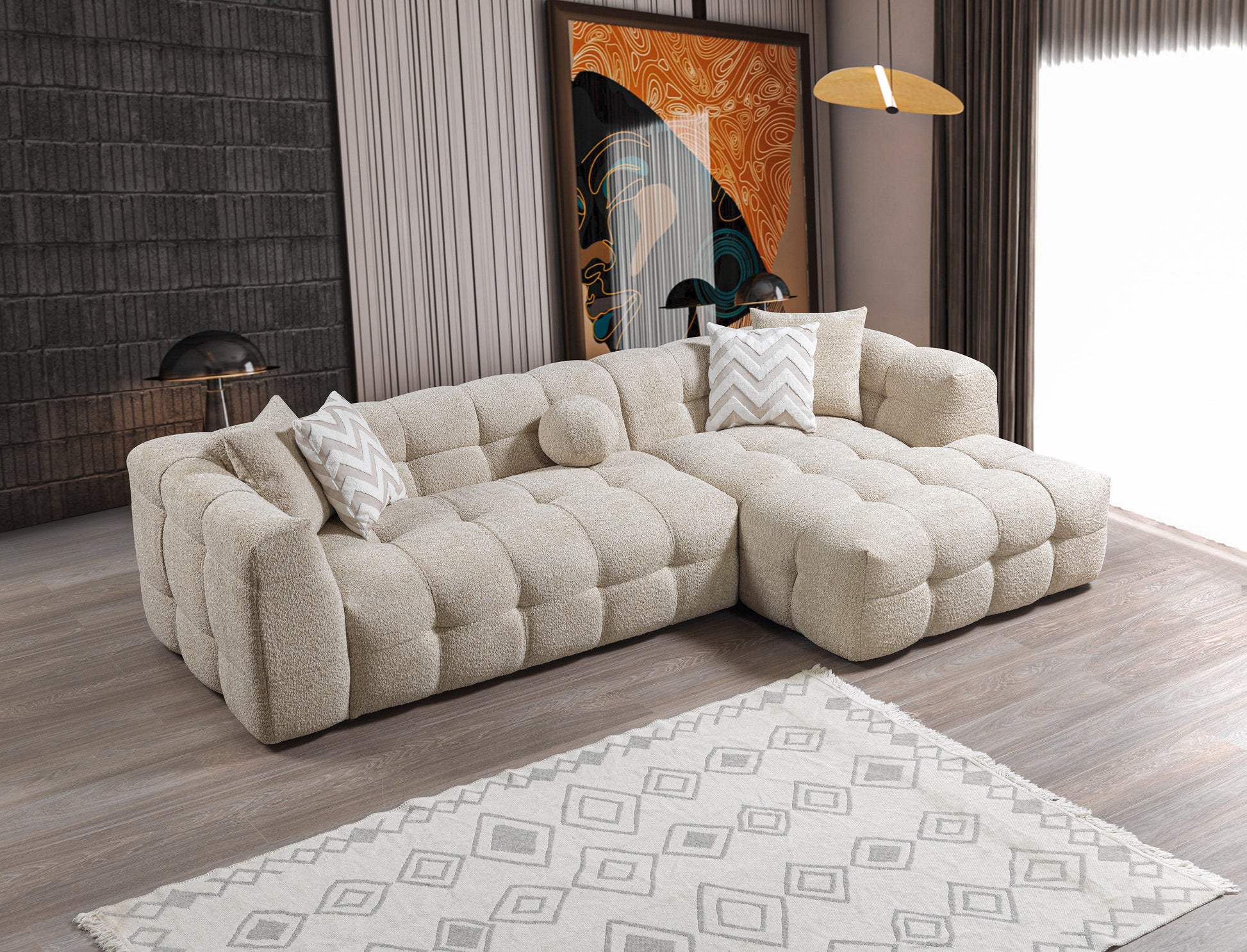Sand Boucle RAF 110" Sectional