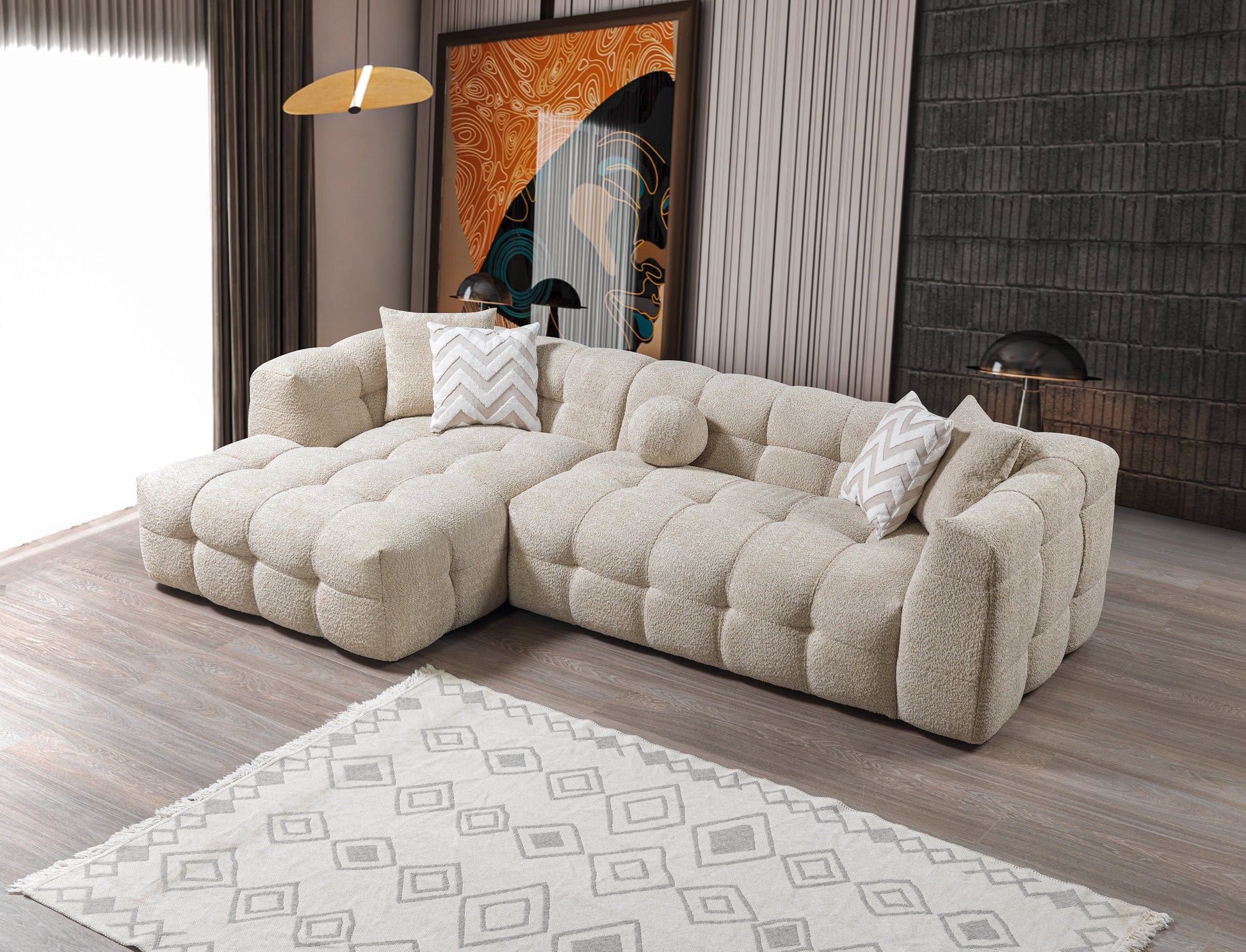 Sand Boucle LAF 110" Sectional