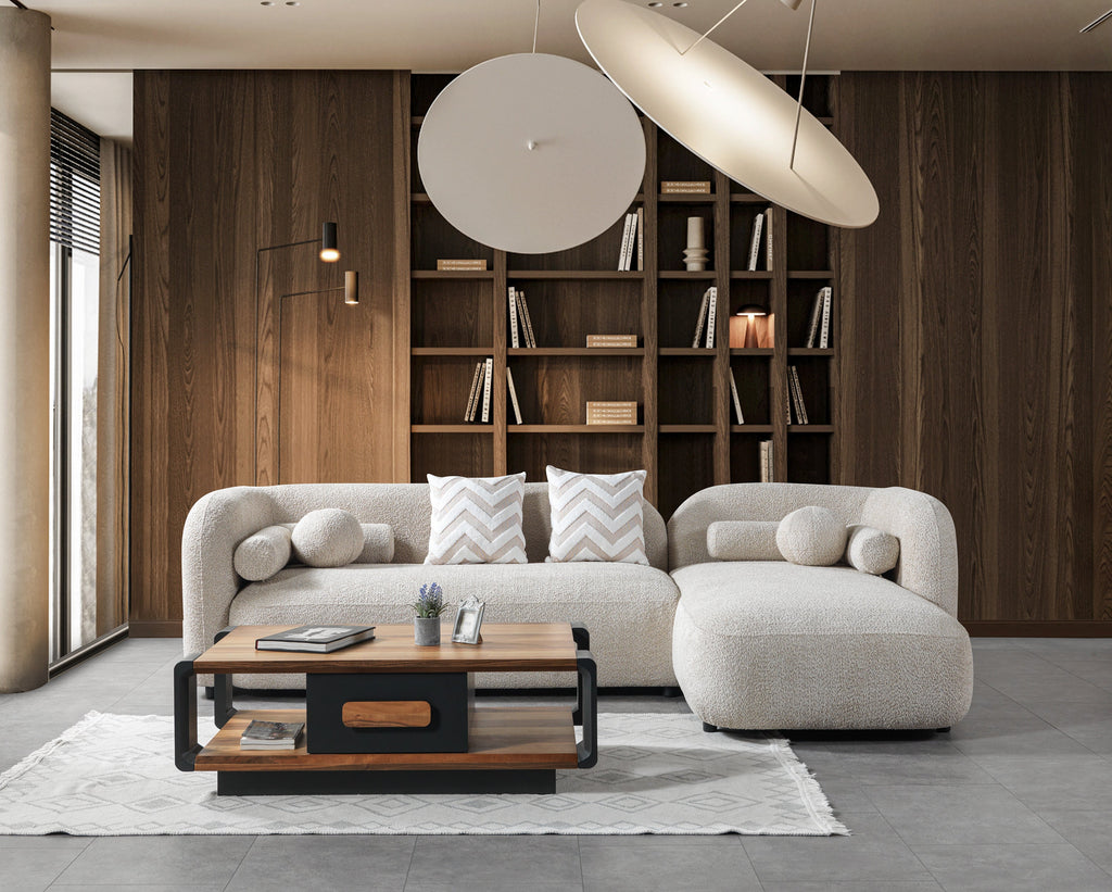 Liva Sand Boucle RAF 110" Sectional