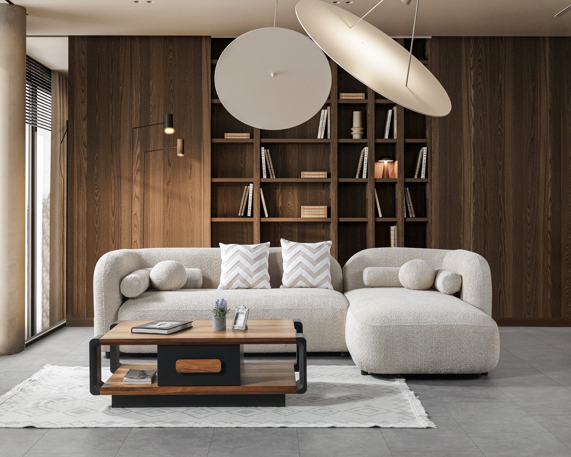 Liva Sand Boucle RAF 110" Sectional