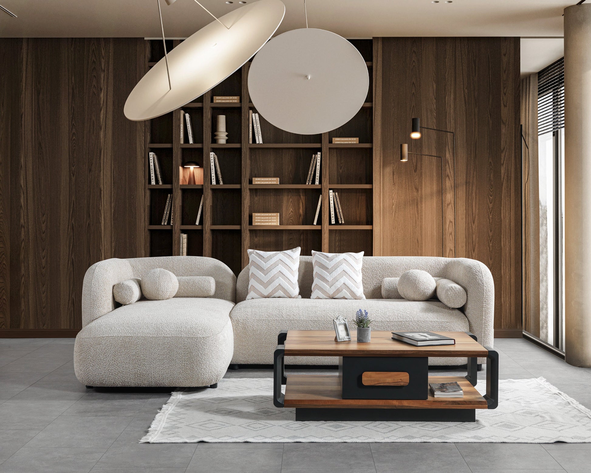 Liva Sand Boucle LAF 110" Sectional