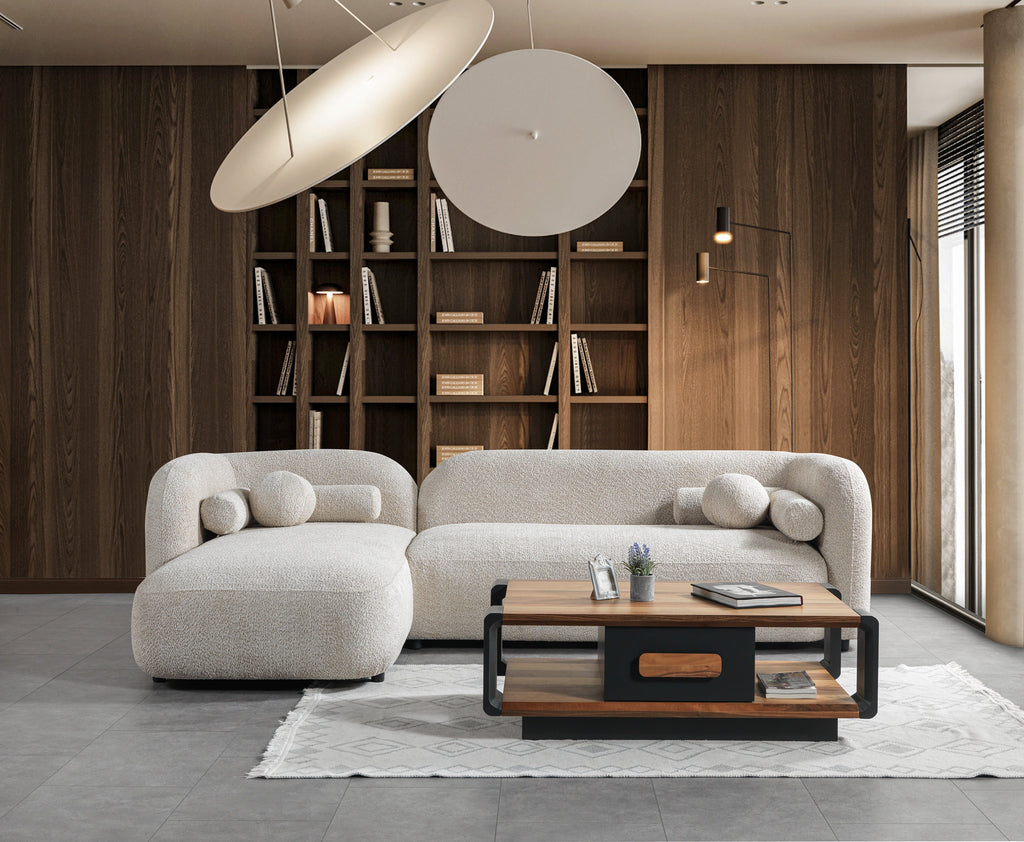 Liva Sand Boucle LAF 110" Sectional