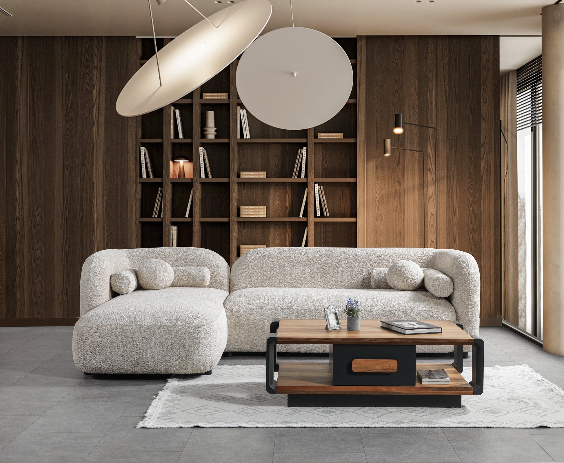 Liva Sand Boucle LAF 110" Sectional