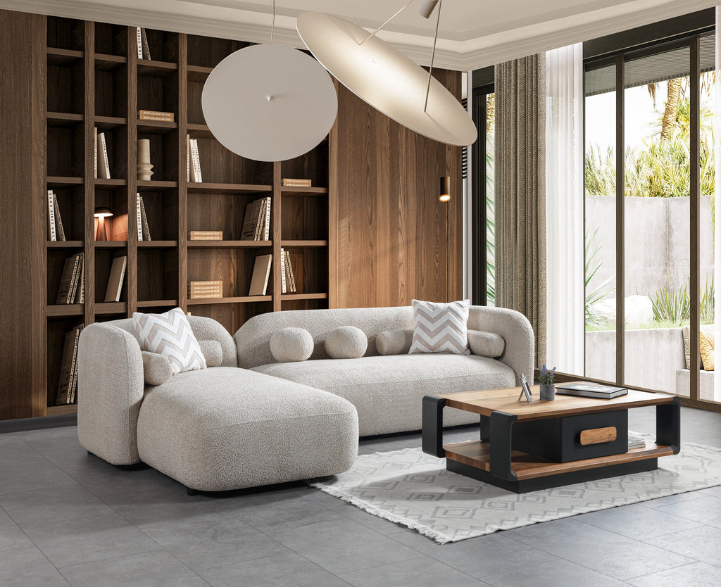 Liva Sand Boucle LAF 110" Sectional