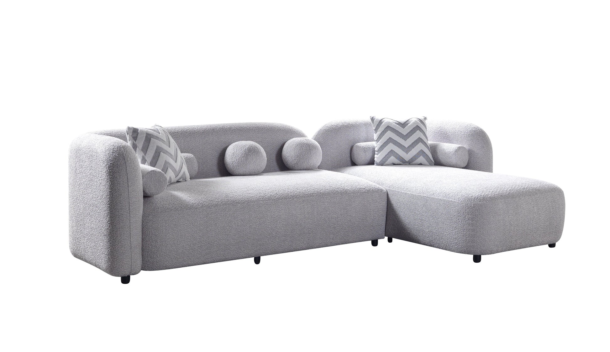 Liva Gray Boucle RAF 110" Sectional