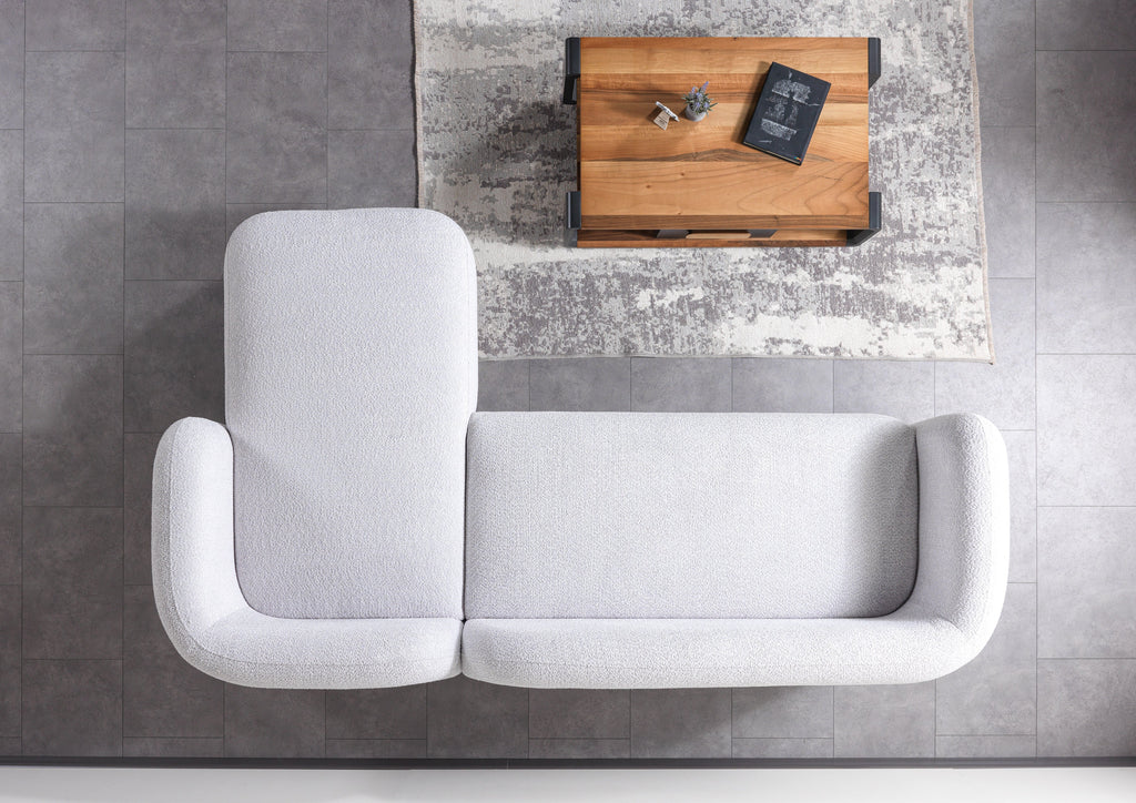 Liva Gray Boucle RAF 110" Sectional