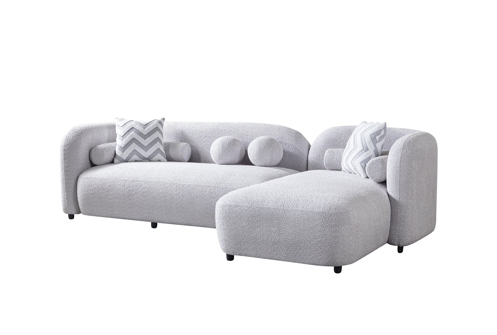 Liva Gray Boucle RAF 110" Sectional