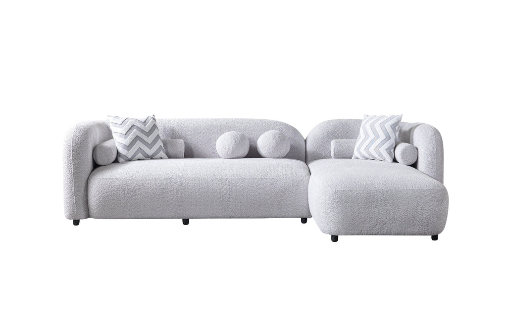 Liva Gray Boucle RAF 110" Sectional