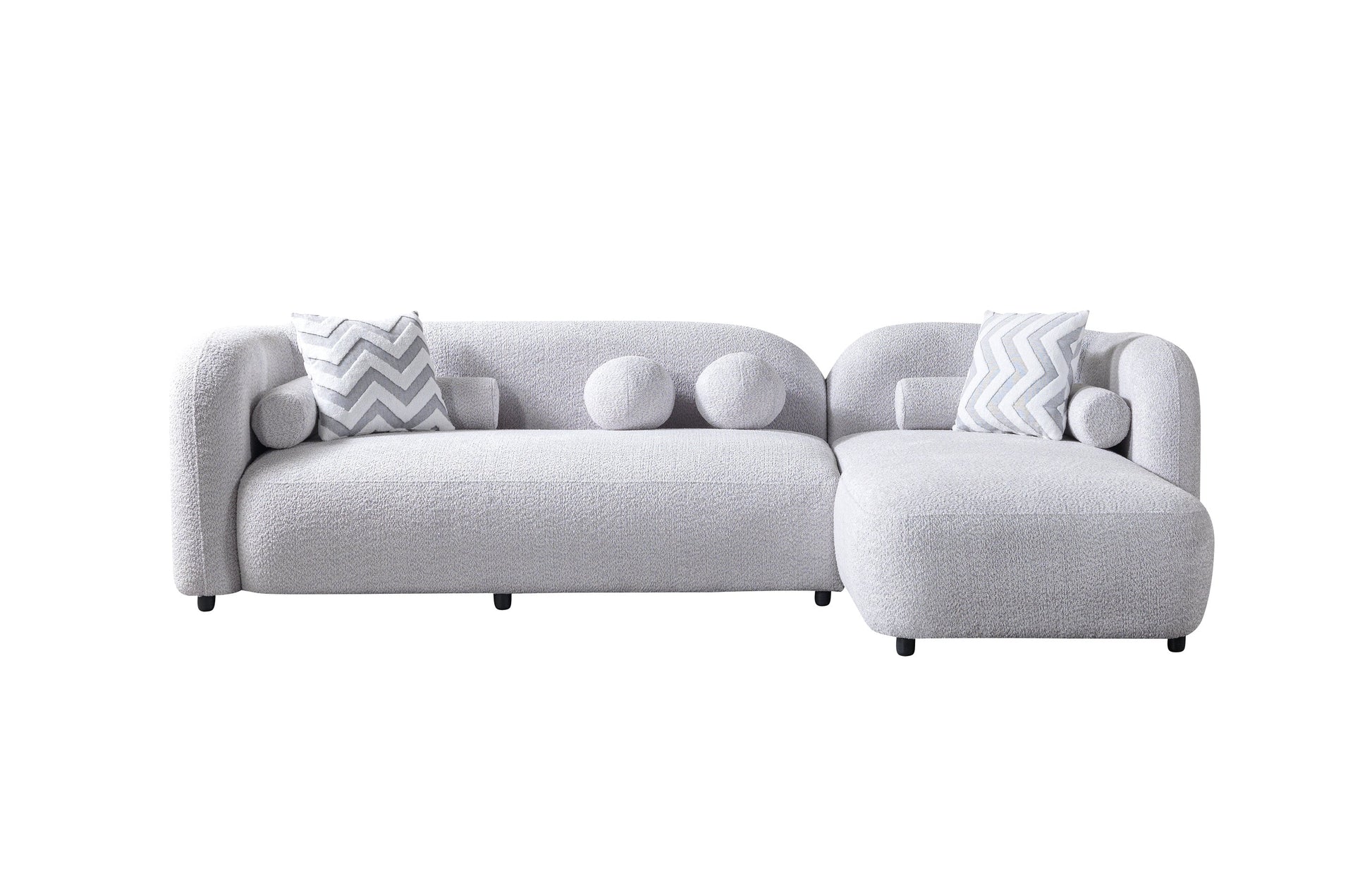 Liva Gray Boucle RAF 110" Sectional