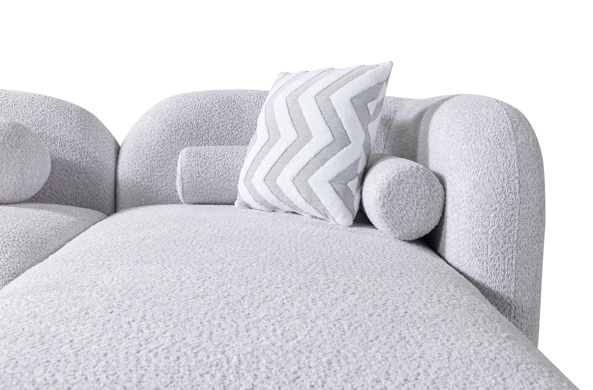 Liva Gray Boucle RAF 110" Sectional