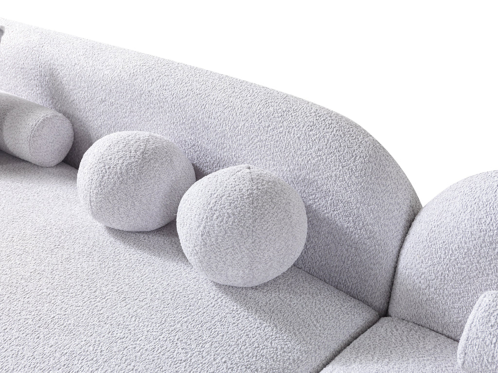 Liva Gray Boucle RAF 110" Sectional