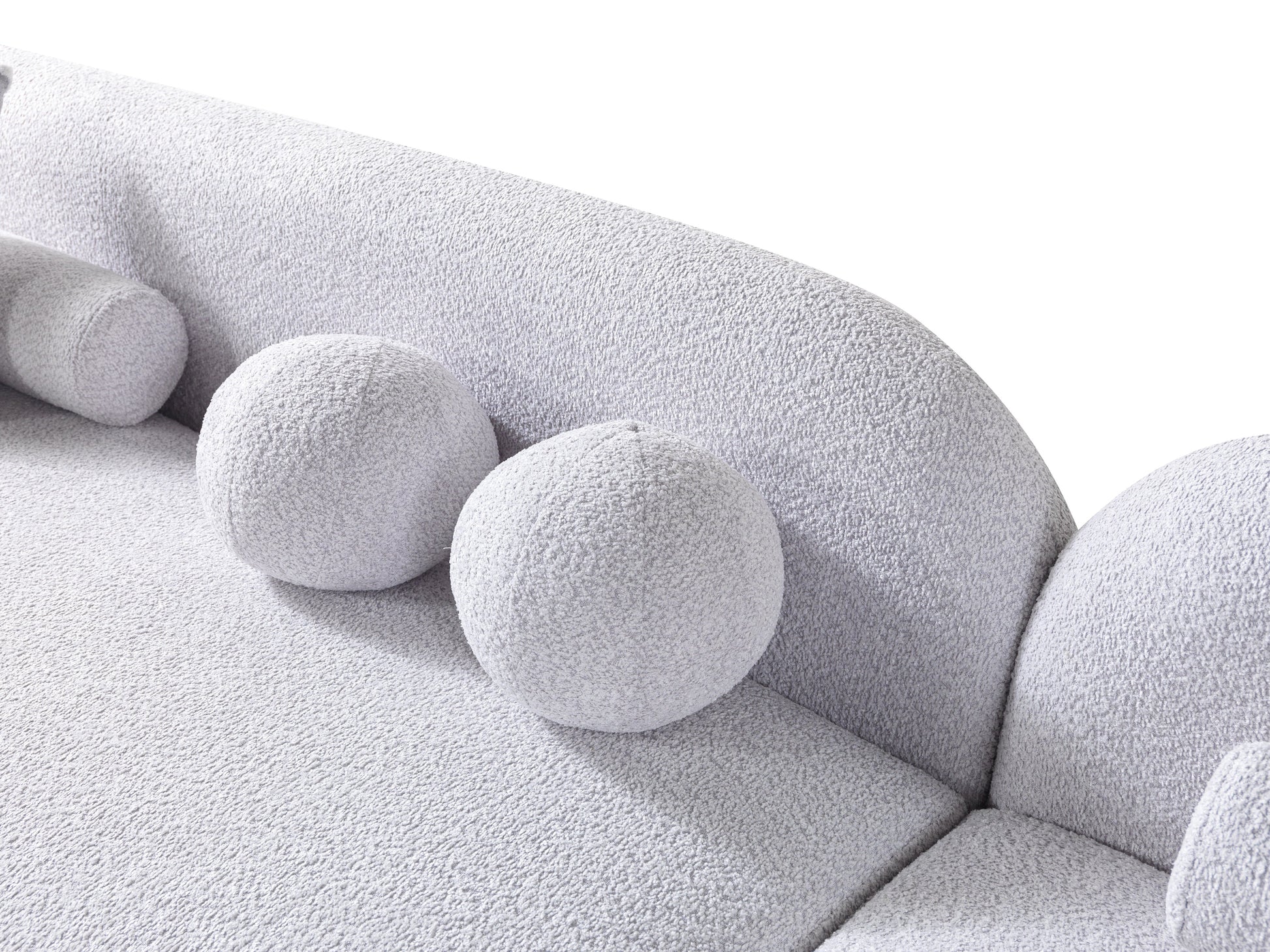 Liva Gray Boucle RAF 110" Sectional