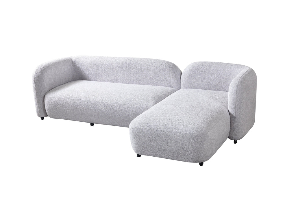 Liva Gray Boucle RAF 110" Sectional