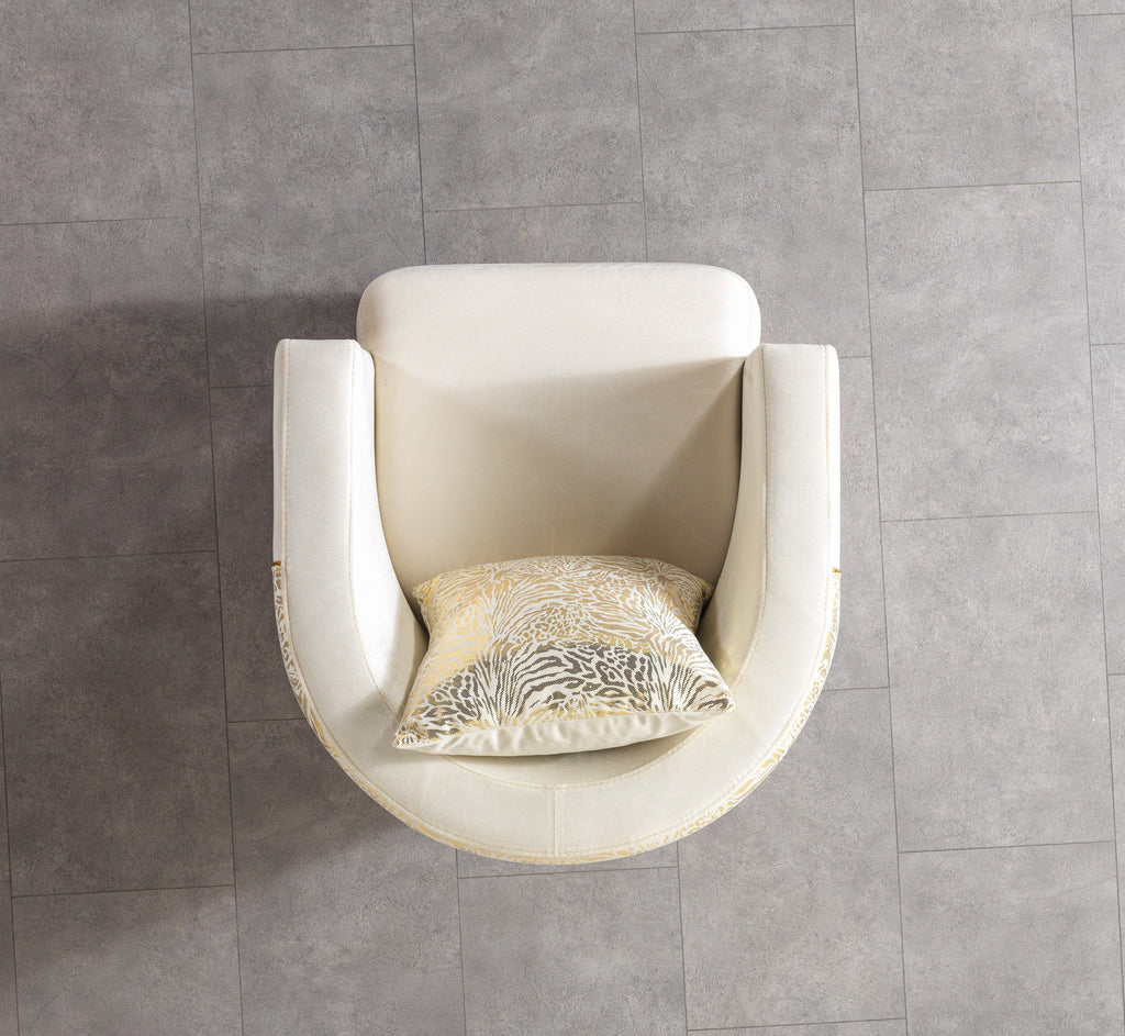 Anica Ivory Velvet Chair