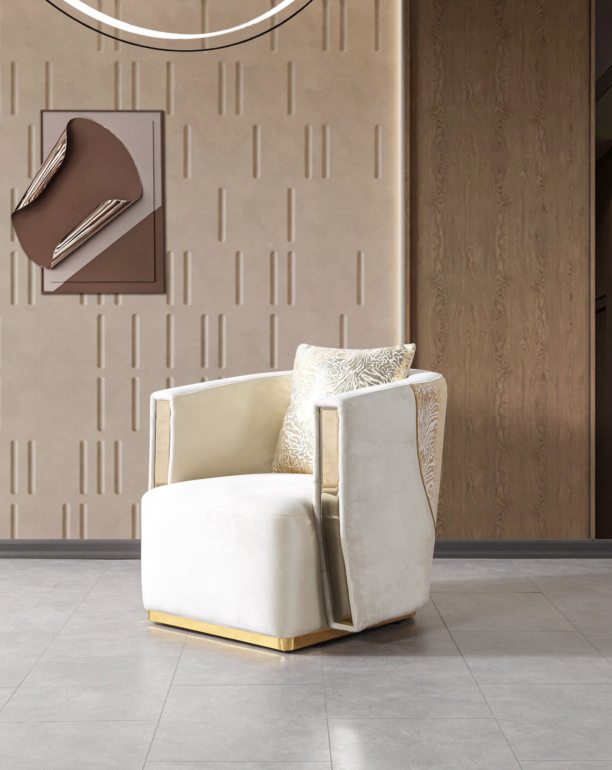 Anica Ivory Velvet Chair