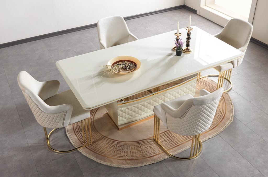 Anica Ivory 9-Piece Dining Set
