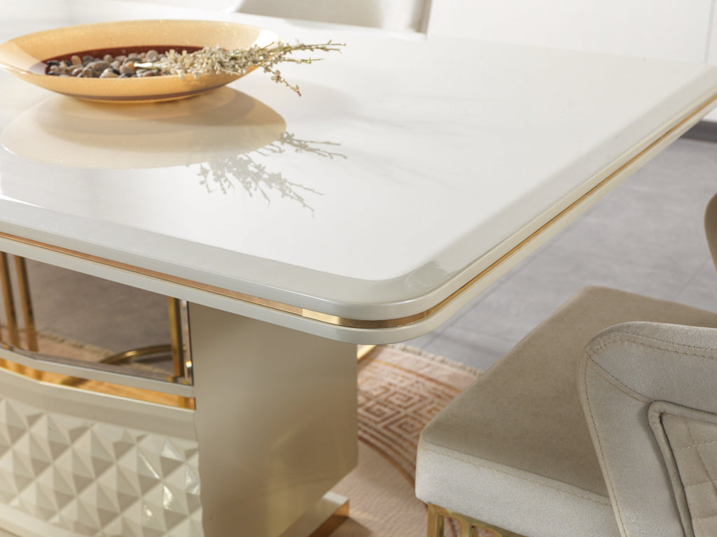 Anica Ivory 9-Piece Dining Set