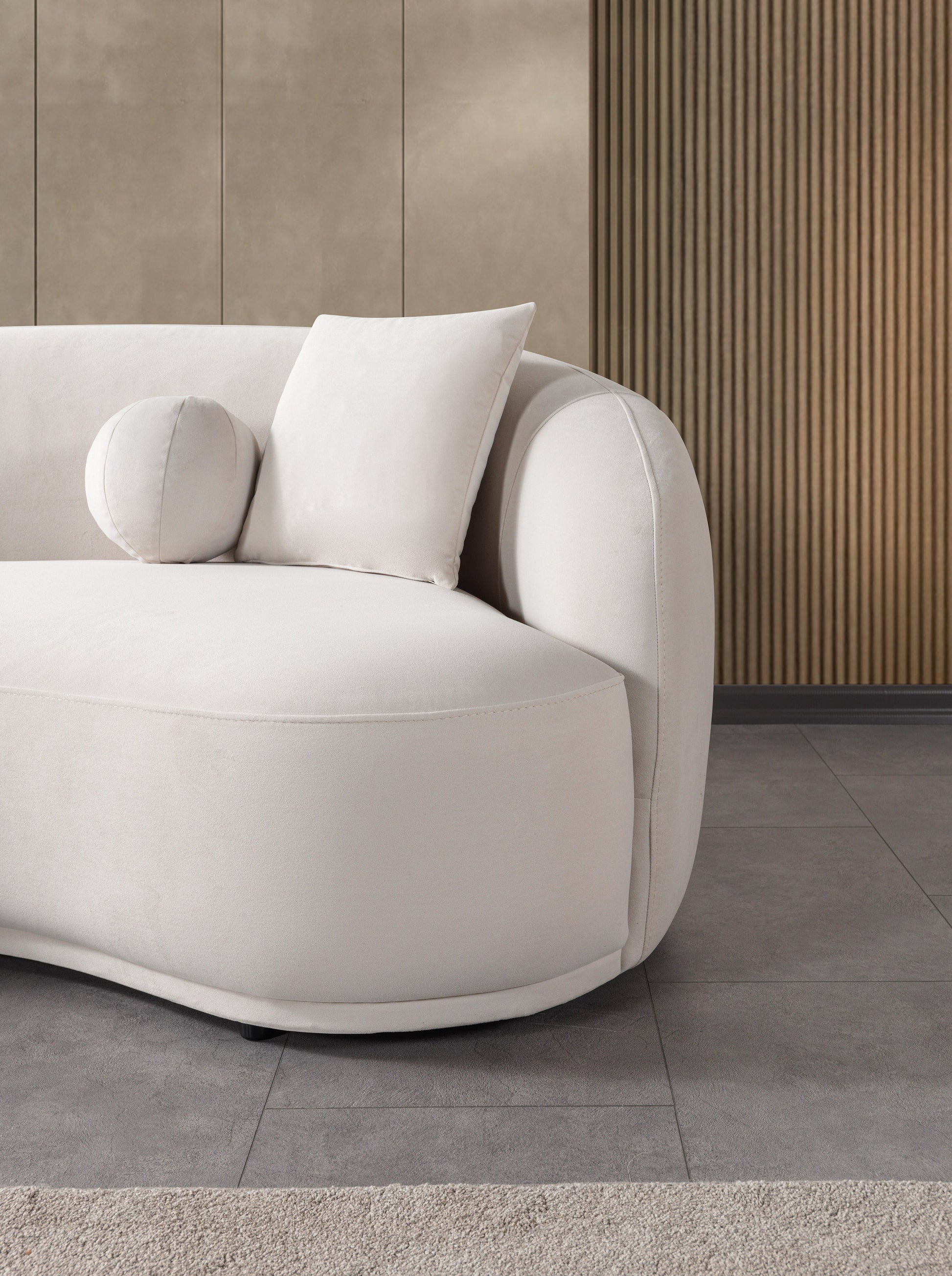 Bonita Ivory Velvet Sofa 91" & Loveseat 81"