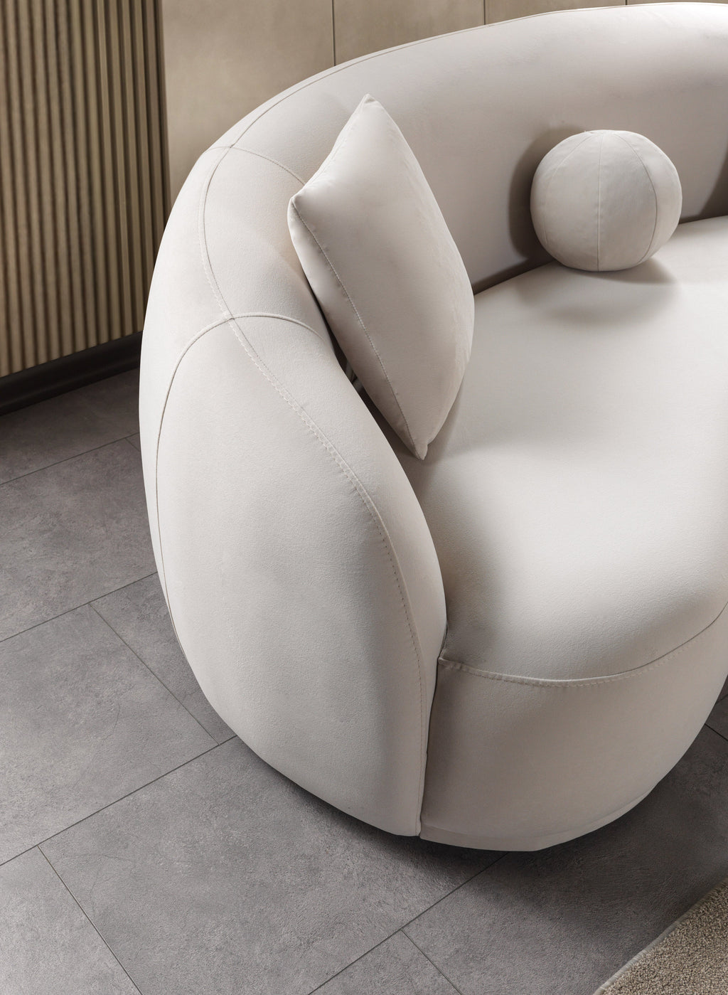 Bonita Ivory Velvet Sofa 91" & Loveseat 81"