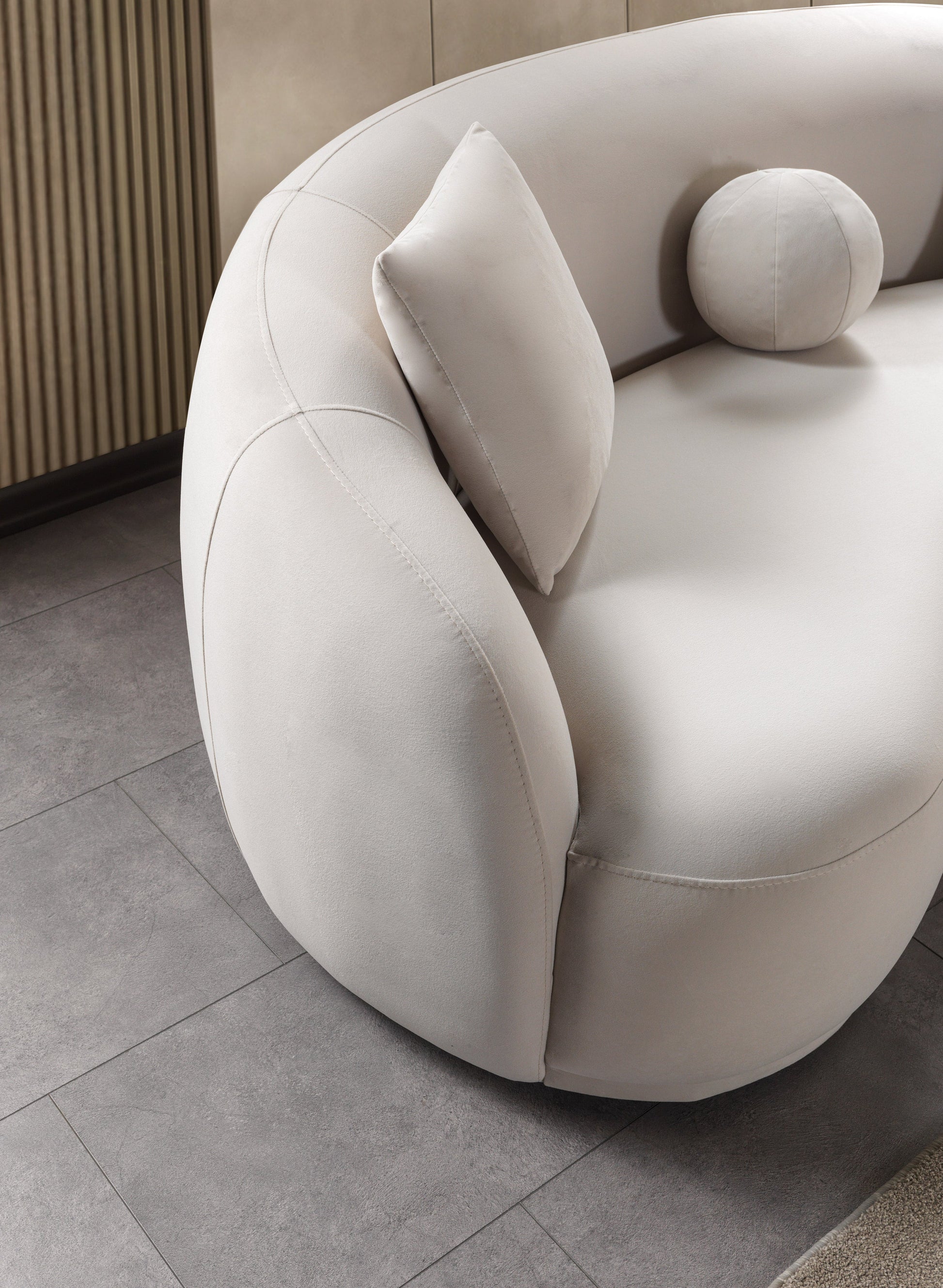 Bonita Ivory Velvet Sofa 91" & Loveseat 81"