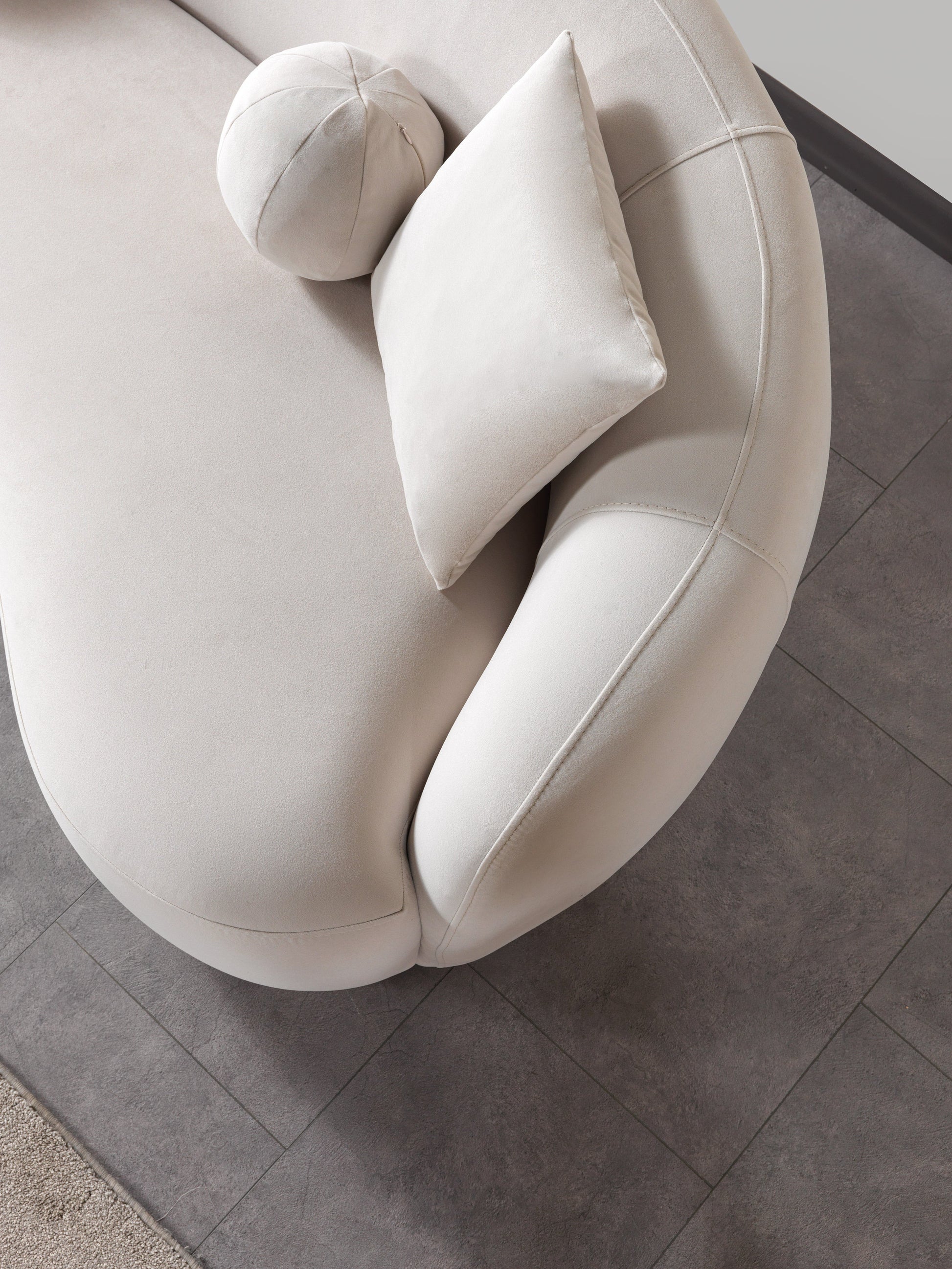 Bonita Ivory Velvet Sofa 91" & Loveseat 81"