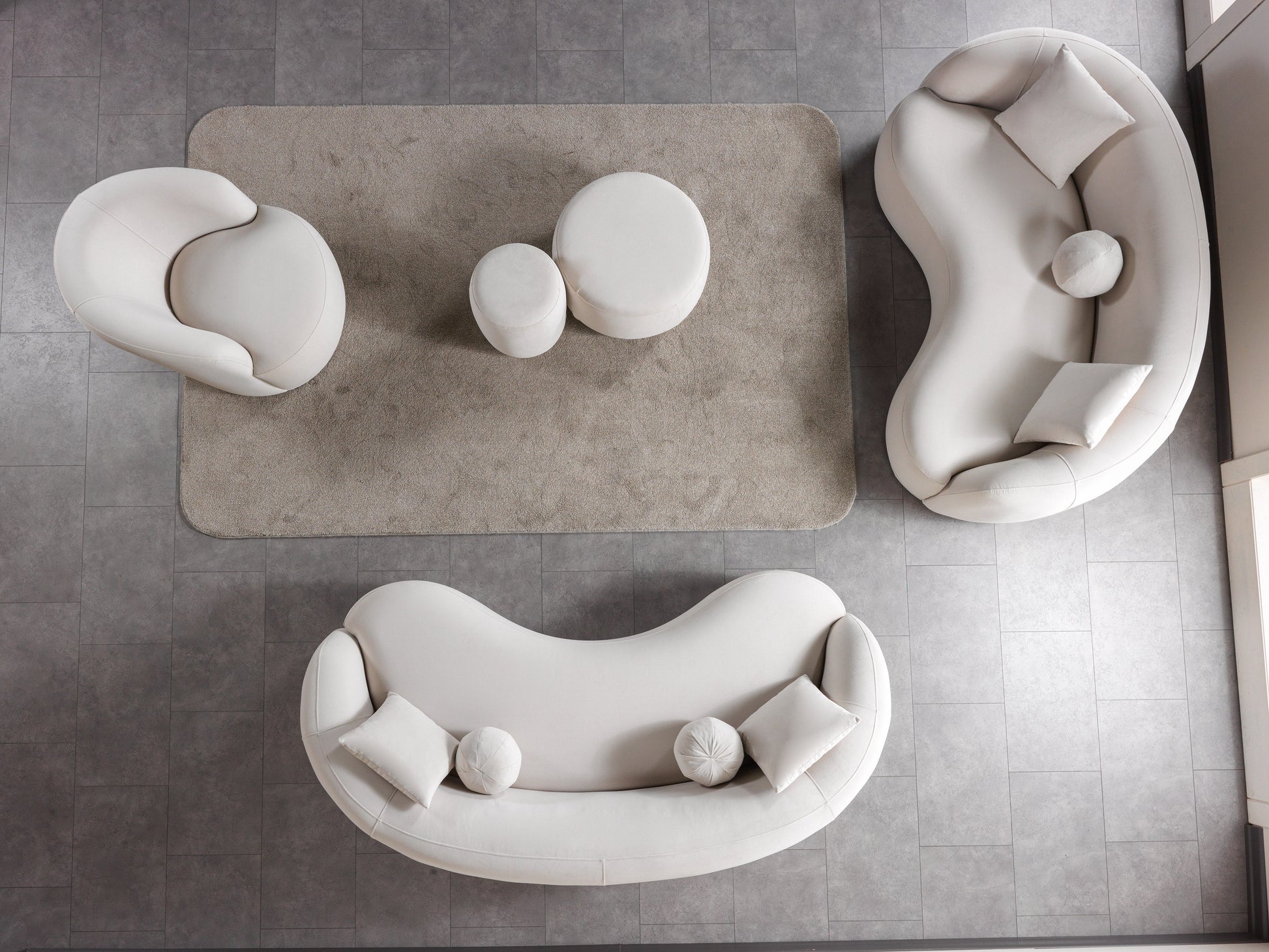 Bonita Ivory Velvet Sofa 91" & Loveseat 81"