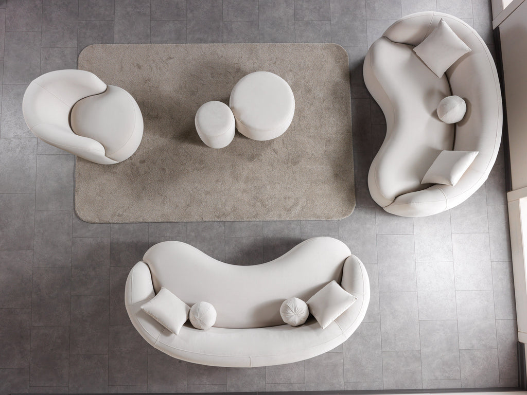 Cloe Ivory Velvet Stool