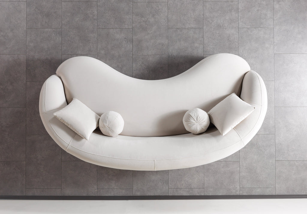 Bonita Ivory Velvet Sofa 91" & Loveseat 81"