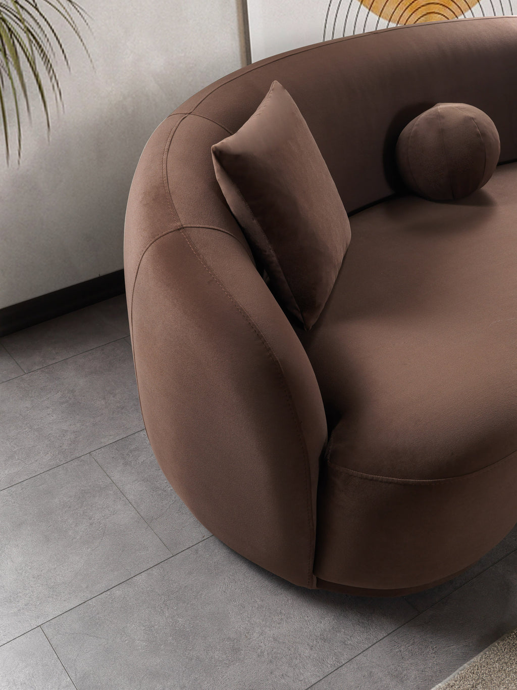 Bonita Coffee Velvet Loveseat 81"