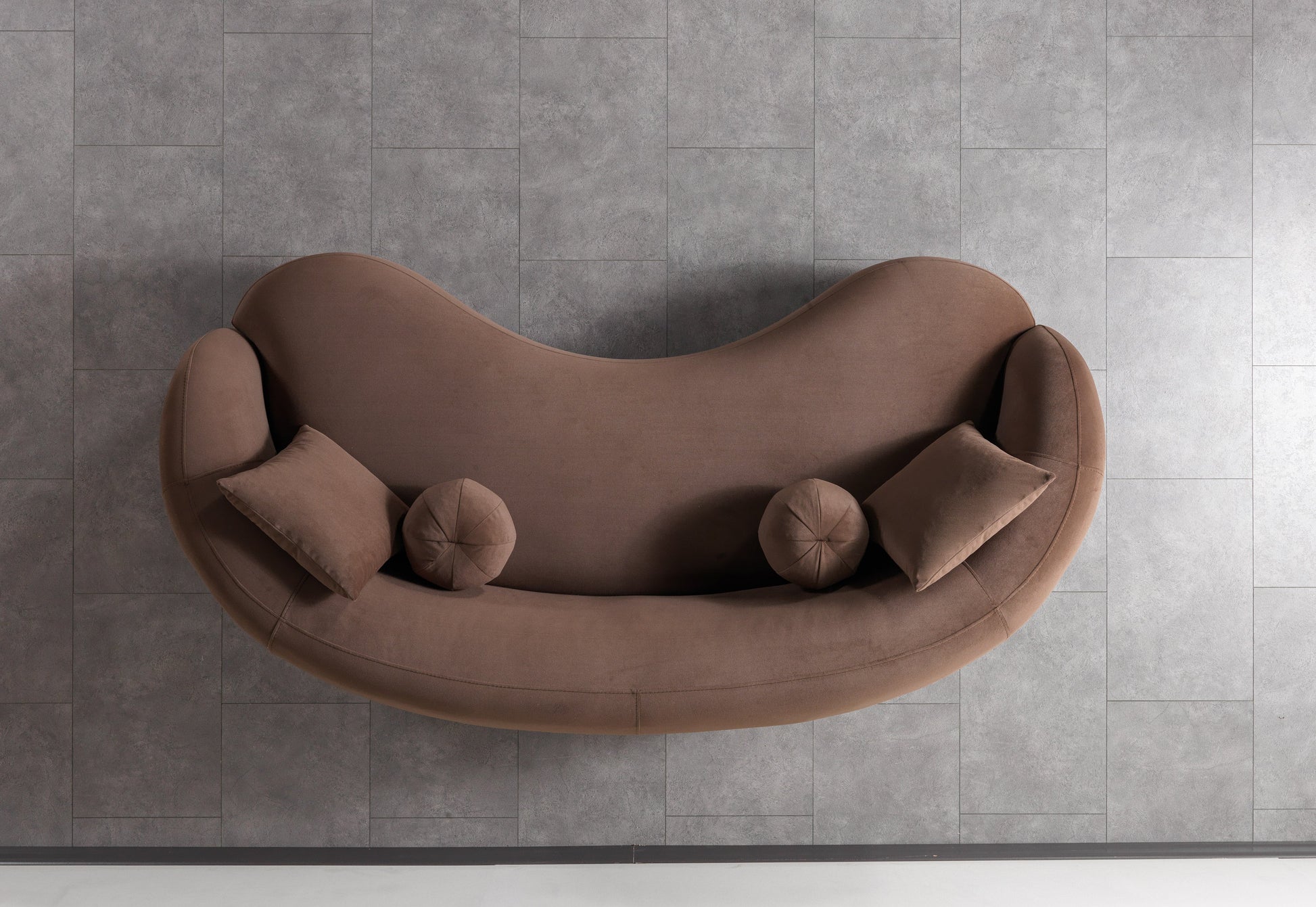 Bonita Coffee Velvet Sofa 91"