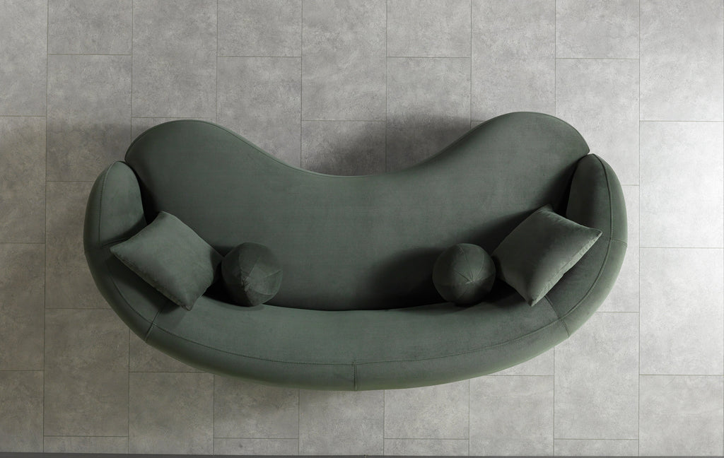 Bonita Green Velvet Sofa 91" & Loveseat 81"