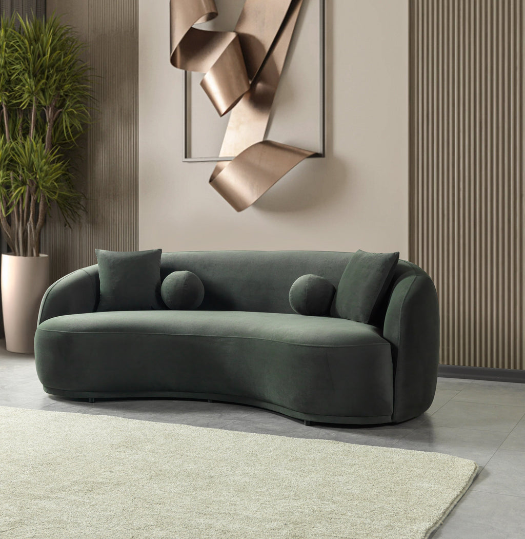 Bonita Green Velvet Sofa 91" & Loveseat 81"
