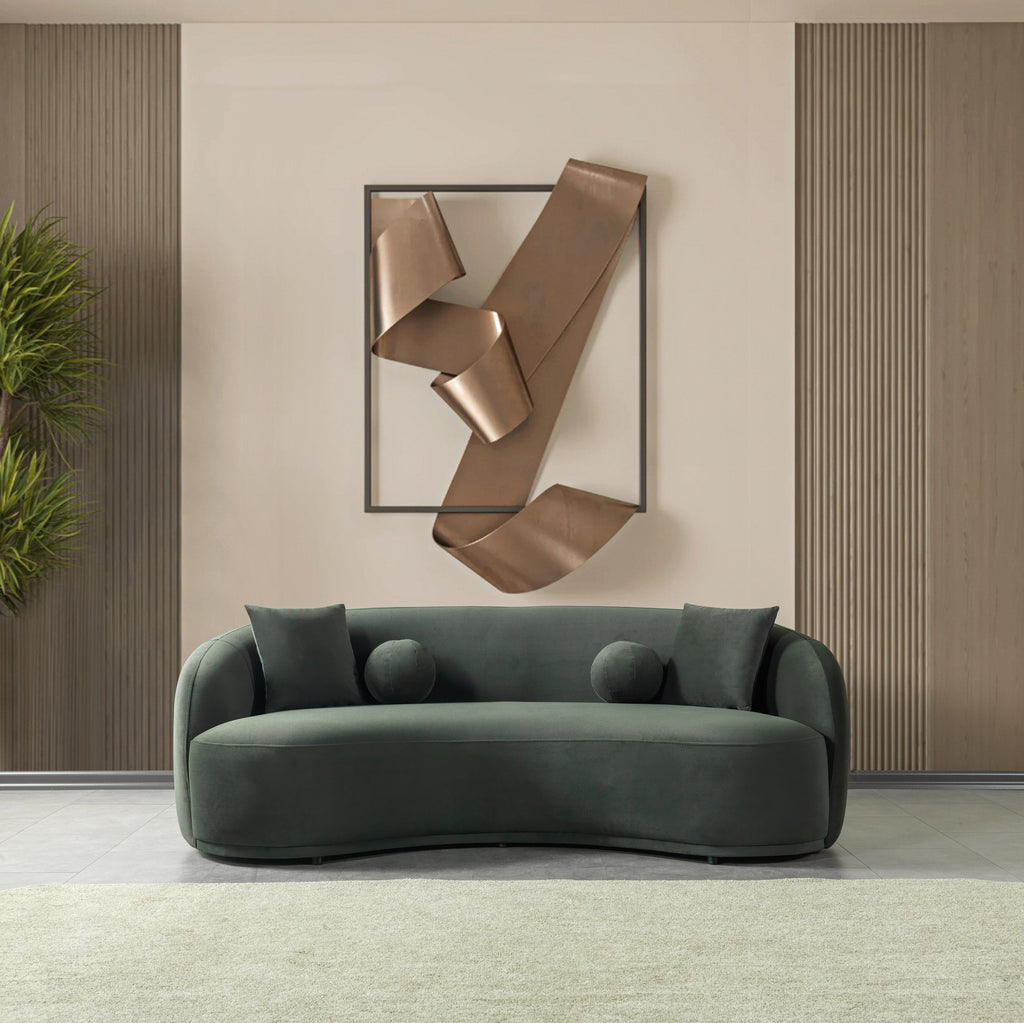 Bonita Green Velvet Sofa 91" & Loveseat 81"