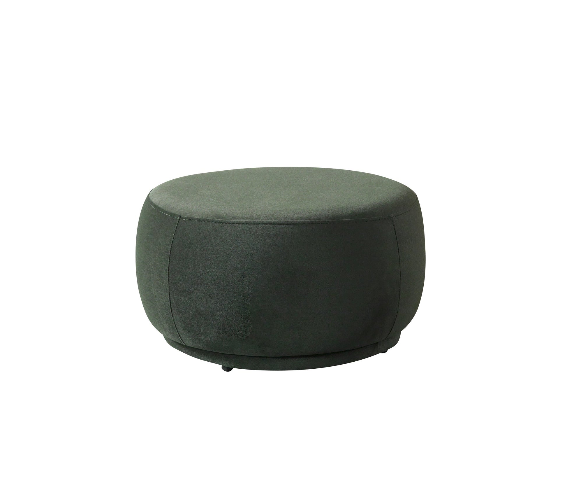 Cloe Green Velvet Round Ottoman