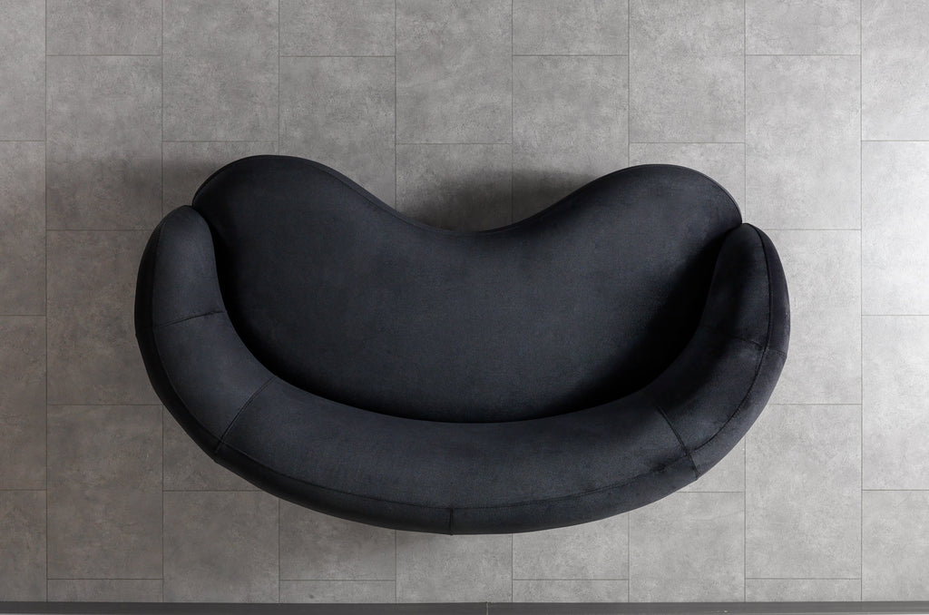 Bonita Black Velvet Sofa 91" & Loveseat 81"