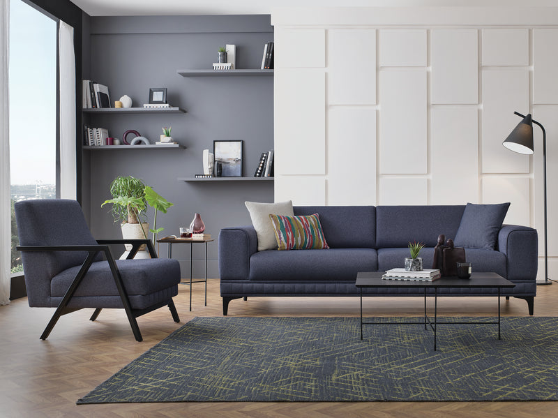 Pavia Navy Blue Armchair