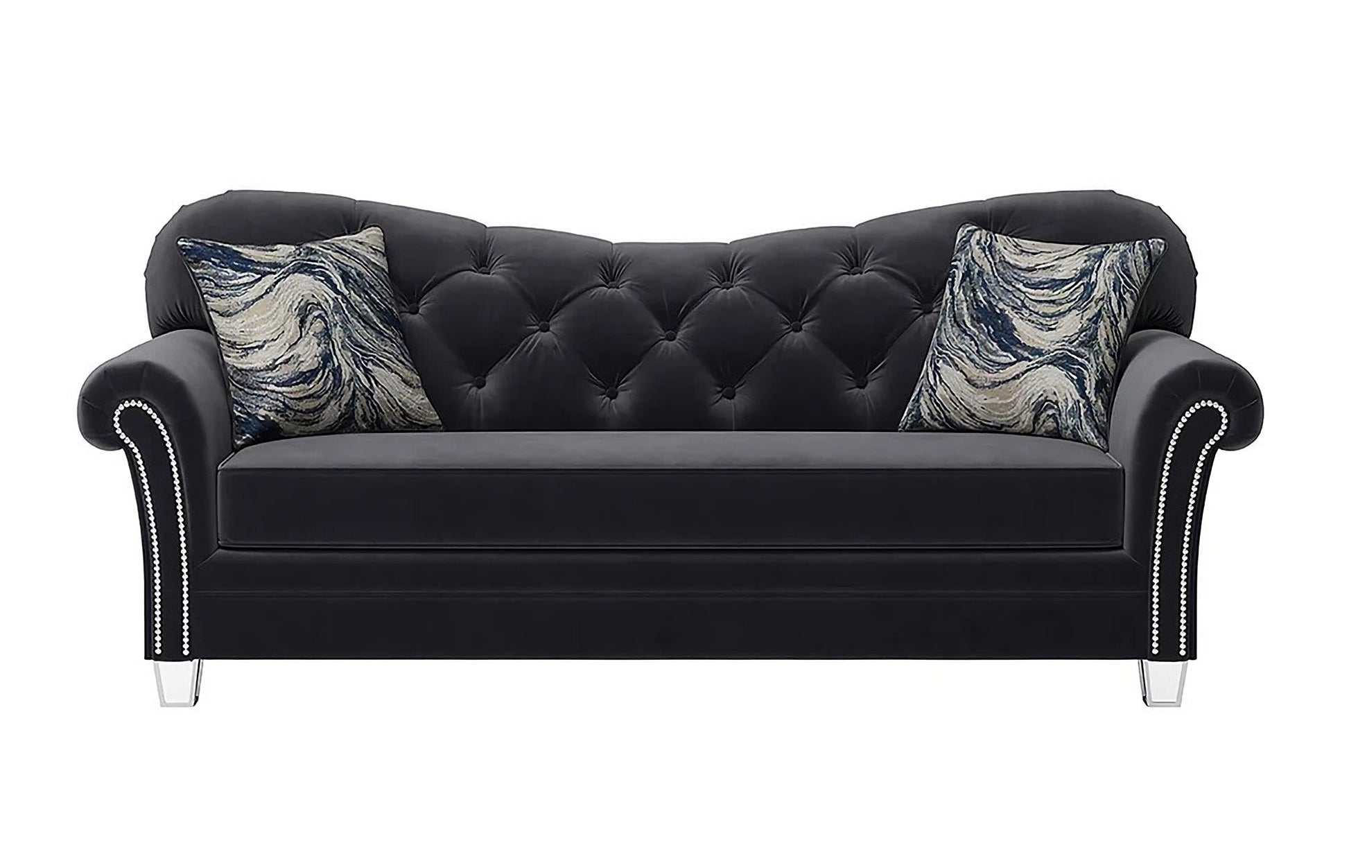 Bing Black Sofa and Loveseat